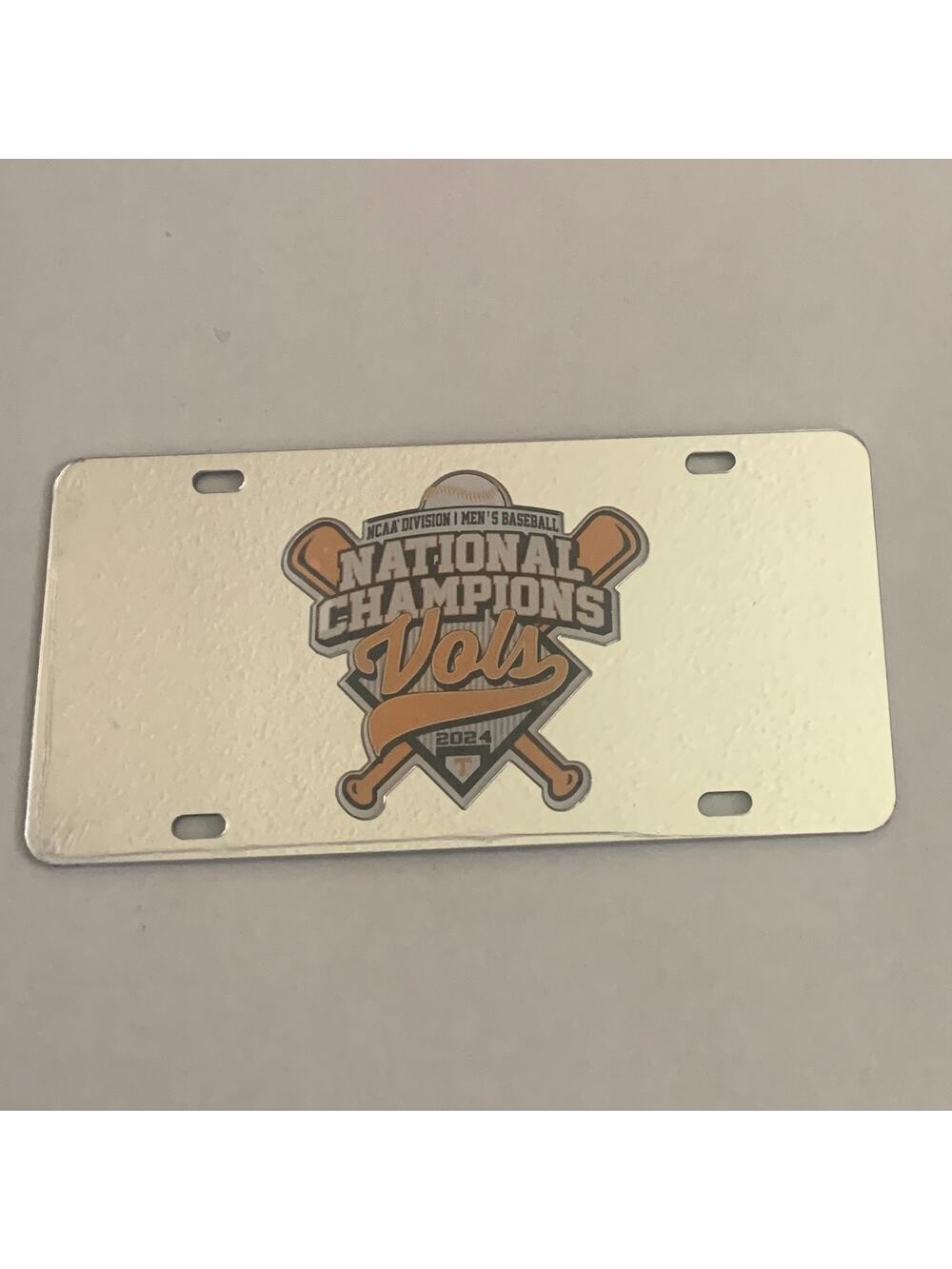 Craftique Tennessee Volunteers Silver Mirrored National Champions License Plate